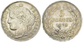 France, AR 5 Francs 1870 K, Bordeaux