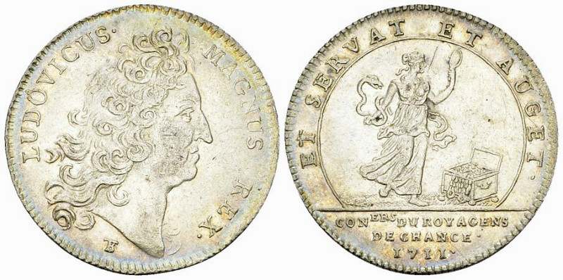 Louis XIV, AR Jeton 1711 

France, Royaume. Louis XIV. AR Jeton 1711 (29 mm, 7...