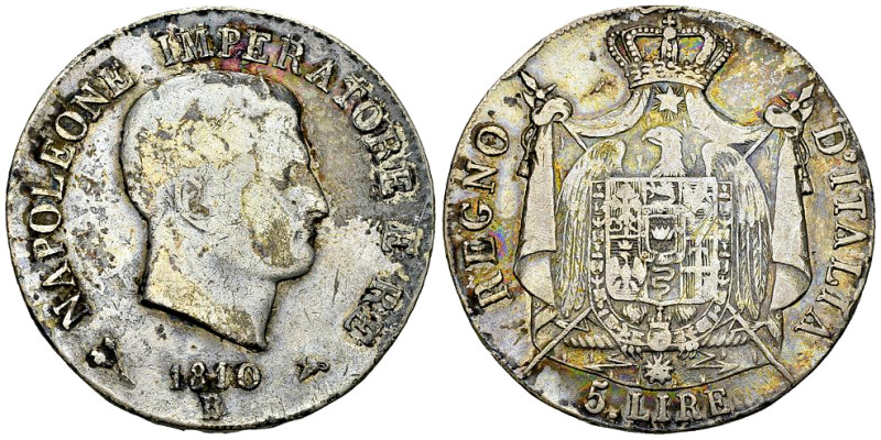 Napoleone AR 5 Lire 1810 B, Bologna 

Milano. Napoleone I, Re dâ€™Italia (1805...