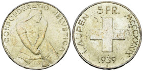 Schweiz, AR 5 Franken 1939, Laupen
