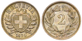 Schweiz, AE 2 Rappen 1934 B