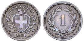 Schweiz, AE 1 Rappen 1851 A