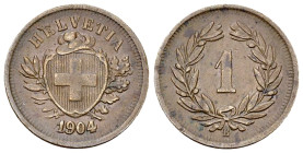 Schweiz, AE 1 Rappen 1904 B