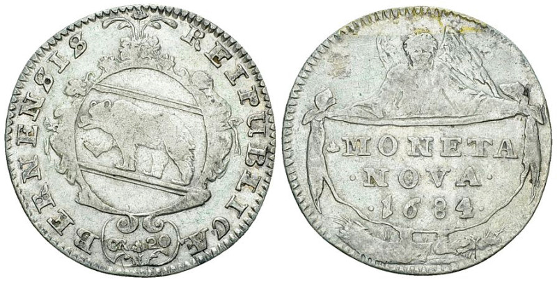 Bern, AR Schulpfennig zu 20 Kreuzern 1684 

Schweiz, Bern. AR Schulpfennig zu ...