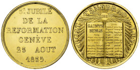 Genf, Vergoldete AE Medaille 1835, Reformation