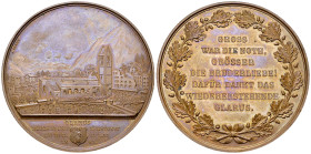 Glarus, AE Medaille 1861, Brand von Glarus