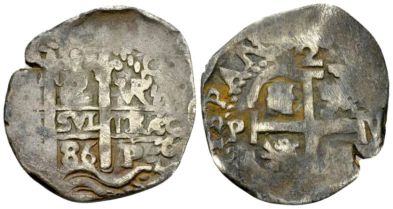 Bolivia AR 2 Reales 1686, PotosÃ­ 

Bolivia. Carlos II. AR 2 Reales 1686 (24-2...