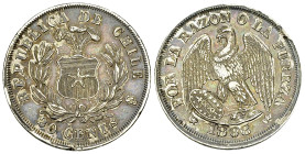 Chile AR 20 Centavos 1868, Santiago