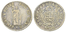 Peru AR 1/2 Real 1835 B, Cuzco