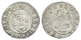 AQUILEIA
Antonio II Panciera di Portogruaro, 1402-1411. 
Denaro.
Ag gr. 0,71
Dr. ANTONIVS (stella) PATRIARChA. Stemma del patriarca in scudo.
Rv....