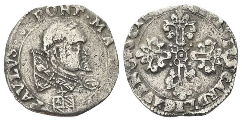 AVIGNONE
Paolo V (Camillo Borghese), 1605-1621.
Mezzo Franco 1609.
Ag gr. 6,4...