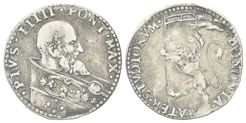 BOLOGNA
Pio V (Antonio Michele Ghislieri), 1566-1572.
Bianco.
Ag gr. 4,86
Dr...
