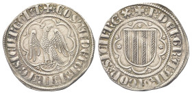 SICILIA
Pietro III d’Aragona e Costanza II, 1282-1285. 
Pierreale.
Ag gr. 3,28
Dr. COSTA DEI GRA ARAG SICIL' REGINA. Aquila ad ali spiegate retros...