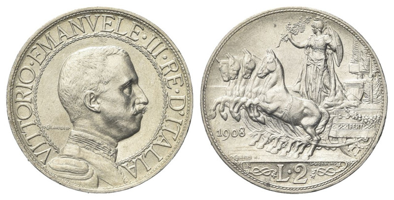 REGNO D’ITALIA
Vittorio Emanuele III, 1900-1943.
2 Lire 1908 Roma, Quadriga ve...