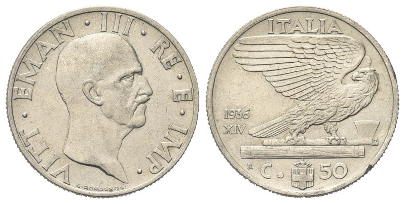 REGNO D’ITALIA
Vittorio Emanuele III, 1900-1943.
50 Centesimi 1936 a. XIV Roma...