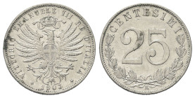 REGNO D’ITALIA
Vittorio Emanuele III, 1900-1943.
25 Centesimi 1903 Roma, Valore.
Ni 
Dr. Aquila araldica rivolta a s. stilizzata sormontata da cor...
