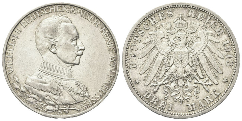 GERMANIA 
Prussia. Wilhelm II, 1888-1918.
3 Marchi 1913 A, Berlino. 
Ag gr. 1...