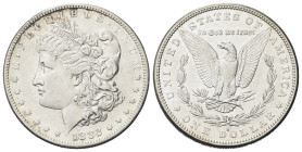 USA
Federazione.
Dollaro 1882 S, zecca di San Francisco.
Ag gr. 26,69
Dr. Testa muliebre diademata a s., con berretto frigio.
Rv. Aquila ad ali s...