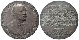 BOLOGNA
Augusto Murri (medico), 1841-1932.
Medaglia fusa 1941 opus A. Mistruzzi. 
Æ gr. 236,66 mm 94
Dr. AVGVSTVS MVRRI. Busto, di scorcio, verso;...