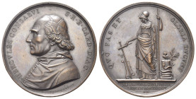 BOLOGNA
Ercole Consalvi (Cardinale), 1757-1821.
Medaglia 1824 opus G. Girometti. 
Æ gr. 86,5 mm 54,2
Dr. HERCVLES CONSALVI - S R E CARD DIAC. Bust...