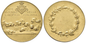 ROMA
Vittorio Emanuele III, 1900-1943.
Medaglia 1920 Ente Nazionale della cinofilia Italiana.
Æ dorato gr. 62,42 mm. 52,7
Dr. ENTE / NAZIONALE - D...