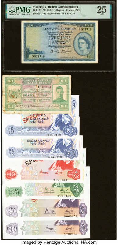 Mauritius Government of Mauritius 5 Rupees ND (1954) Pick 27 PMG Very Fine 25. M...