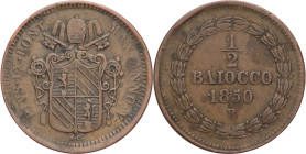 Bologna - 1/2 Baiocco 1850 - Pio IX (1846 - 1870) - II° tipo - Gr. 5,02 - Gig. 248

BB

SPEDIZIONE SOLO IN ITALIA - SHIPPING ONLY IN ITALY