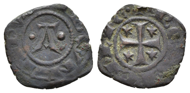 Regno di Sicilia - 1 Denaro - Manfredi (1258 - 1266) - R2 - Mi. - Gr. 1,00 - Spa...