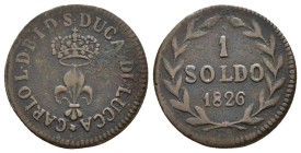 Lucca - 1 Soldo 1826 - (Carlo Ludovico (1824 - 1847) - 12 Denari I° tipo - NC - Cu. - Gr. 3,04 - Gig# 13

BB+

SPEDIZIONE SOLO IN ITALIA - SHIPPIN...