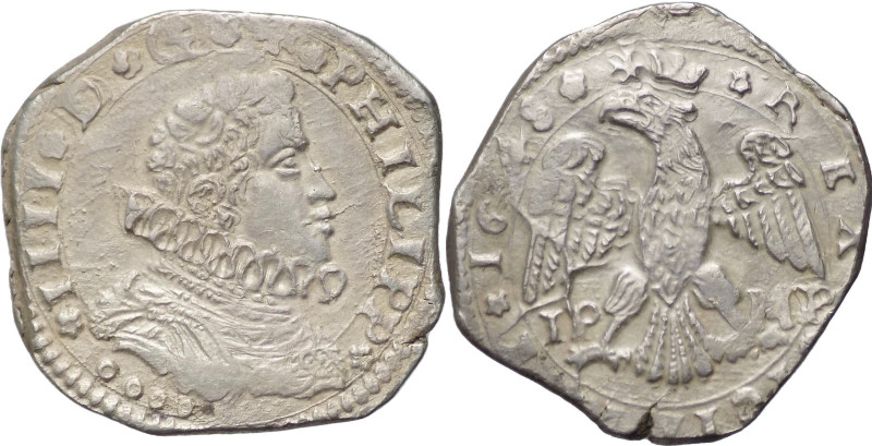 Regno di Sicilia - Messina - Filippo IV (1621-1665) 4 Tarì 1648 - Sigle IP MP - ...