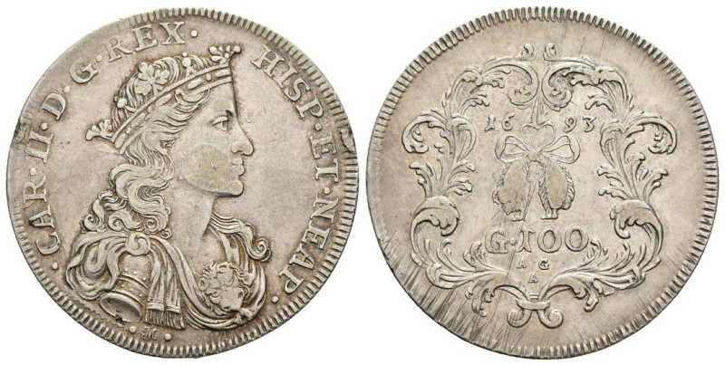 Napoli - Carlo II (1674-1700) - Ducato 1693 - gr. 21,88 - Ag - MIR 294

BB/SPL...