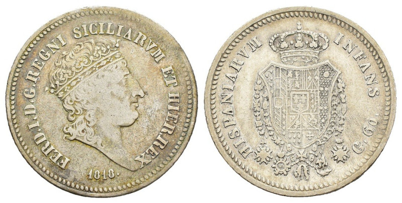 Regno delle Due Sicilie - ½ Piastra 1818 - Ferdinando I (1816 - 1825) - da 60 Gr...