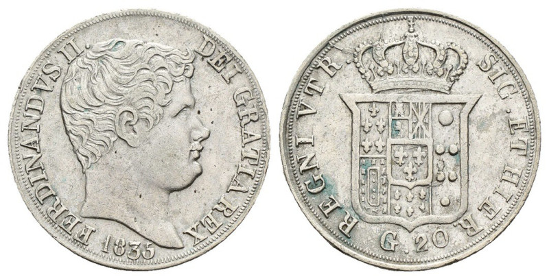 Napoli - Ferdinando II (1830-1859) - Tarì da 20 grana 1836 - RARA - Ag - Gig. 12...