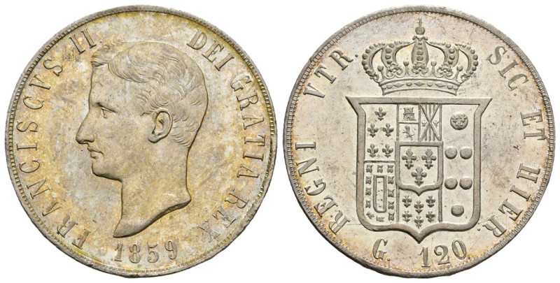 Regno delle Due Sicilie - 1 Piastra 1859 - Francesco II (1859 - 1860) - da 120 g...