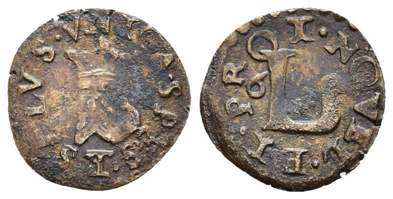 Novellara - 1 Quattrino 1664 - tipo Lucca - Rara - Cu. - Gr. 0,89 - mm. 15,5 - M...