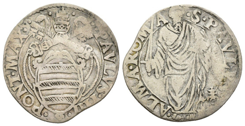 Roma - Paolo IV, Carafa (1555-1559) - giulio - CNI 159 - 2,85 g - Ag

MB+

S...