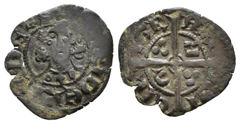 Sciacca - 1 Denaro - Federico il Semplice (1355 - 1377) - Rara - Gr. 0,54 - Spah...