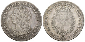 1 Scudo da 6 Lire 1756 - Carlo Emanuele III (1730 - 1773) - II° periodo - zecca di Torino - Ag. 904 - R2 - Gr. 34,66 - Montenegro# 165

BB

SPEDIZ...