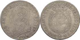 Regno di Sardegna - Carlo Emanuele III (1730-1773) - Secondo periodo (1755-1773) Quarto di Scudo nuovo 1758 - MIR 948d - Ag - RARO (R)

qBB

SPEDI...