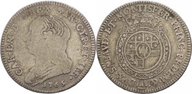 Regno di Sardegna - Carlo Emanuele III (1730-1773) Secondo periodo (1755-1773) Quarto di Scudo nuovo 1765 - MIR 948K - Ag - NON COMUNE (NC)

BB

S...