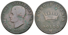 Milano - Napoleone I Re d'Italia (1805-1814) 1 Soldo 1809 - Gig. 210 - Ossidazioni - Cu - gr. 10.2

MB+

SPEDIZIONE SOLO IN ITALIA - SHIPPING ONLY...