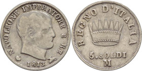 Milano - Napoleone I Re d'Italia (1805-1814) - 5 soldi 1813 - Pag. 64 - Ag

BB

SPEDIZIONE SOLO IN ITALIA - SHIPPING ONLY IN ITALY