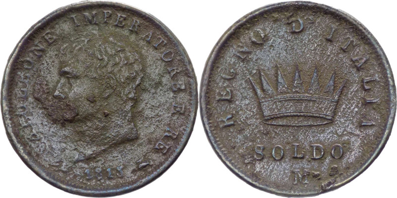 Milano - Napoleone I Re d'Italia (1805-1814) - 1 soldo 1813 - Pag. 78 - Cu

qM...