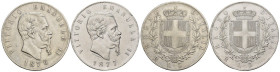 Vittorio Emanuele II (1861-1878) - Lotto 2 monete da 5 lire 1876 e 1877 - Ag

med. mBB

SPEDIZIONE SOLO IN ITALIA - SHIPPING ONLY IN ITALY