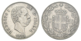 50 centesimi 1889 - Umberto I (1878 - 1900) - Rara - Ag. 835 - zecca di Roma - Gig# 42 - perizia Luciani

SPL

SPEDIZIONE SOLO IN ITALIA - SHIPPIN...