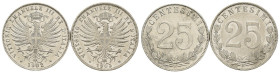 Vittorio Emanuele III (1900-1943) - Lotto 2 monete da 25 centesimi 1902 e 1903 Aquila Sabauda - RARA - Gig. 191 e 192

med. SPL+

SPEDIZIONE SOLO ...