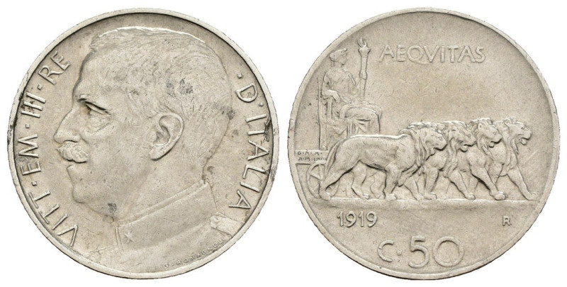 Regno d'Italia - Vittorio Emanuele III (1900-1943) - 50 Centesimi "Leoni" 1919 -...
