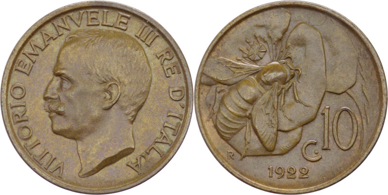 Regno d'Italia - Vittorio Emanuele III (1900-1943) - 10 centesimi "Ape" 1922 - G...