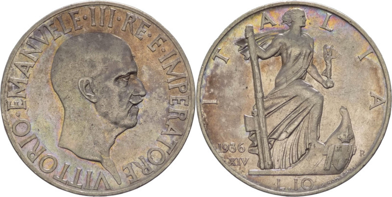 Regno d'Italia - Vittorio Emanuele III (1900-1943) - 10 lire 1936 Anno XIV "Impe...