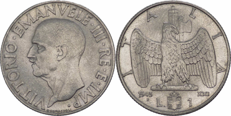 Regno d'Italia - Vittorio Emanuele III (1900-1943) - 1 Lira "Impero" 1943 anno X...